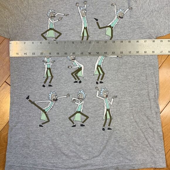 Rick and Morty AdultSwim Cotton/poly blend Gray T shirt size M - Picture 5 of 8